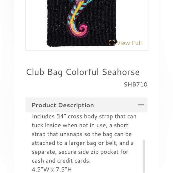 Bamboo Trading Company Club bag colorful Seahorse. - Picture 12 of 13